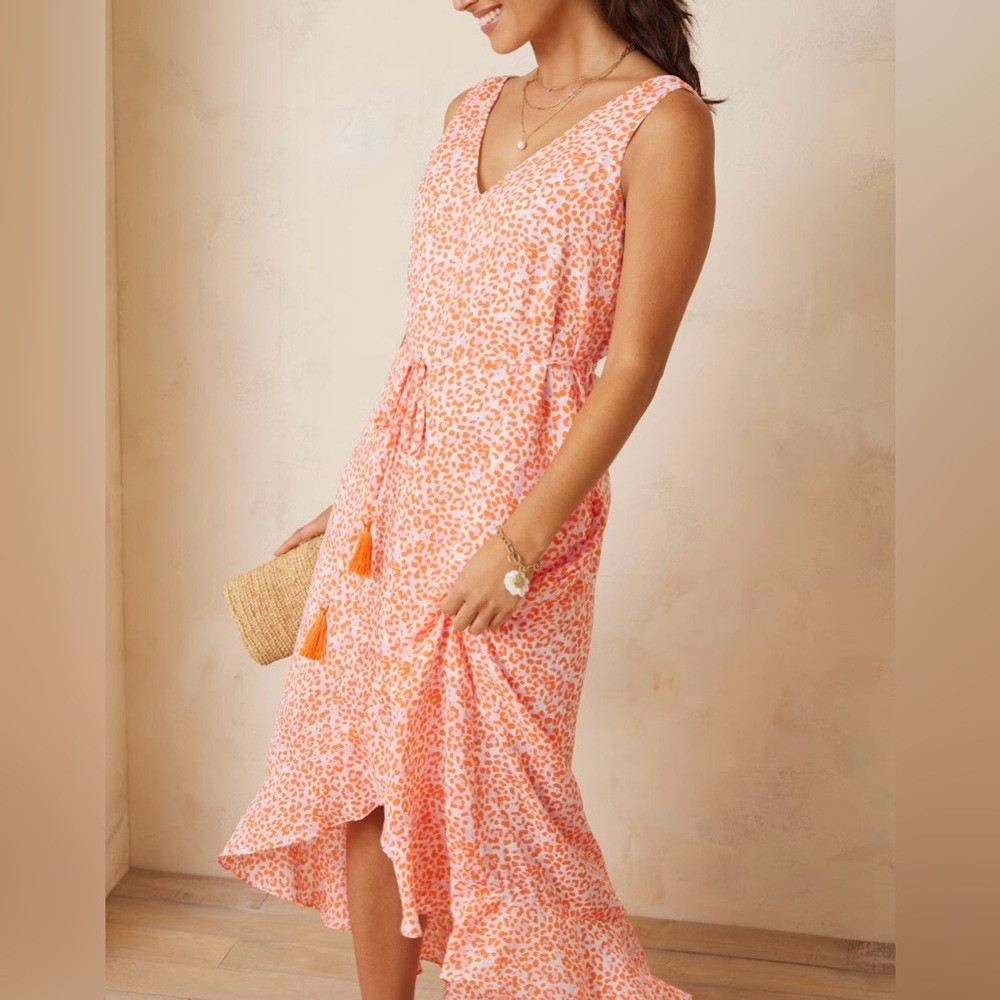 NWOT Tommy Bahama Charming Cheetah High Low Dress Size Medium